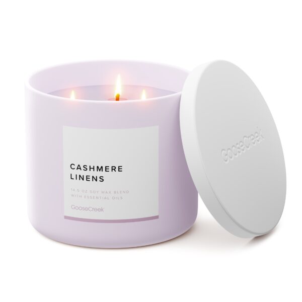 Cashmere Linens 3-Wick Candle - Image 2