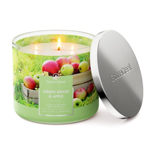 Green Grass & Apple 3-Wick Candle - Image 2