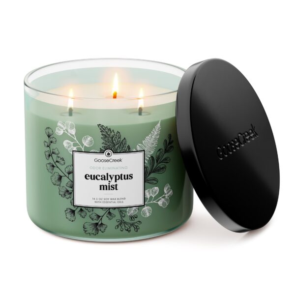 Odor Eliminating Eucalyptus Mist 3-Wick Candle - Image 2