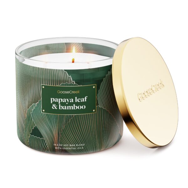 Papaya Leaf & Bamboo 3-Wick Candle - Image 2