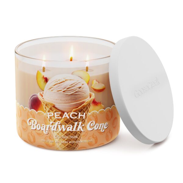 Peach Boardwalk Cone 3-Wick Candle - Image 2