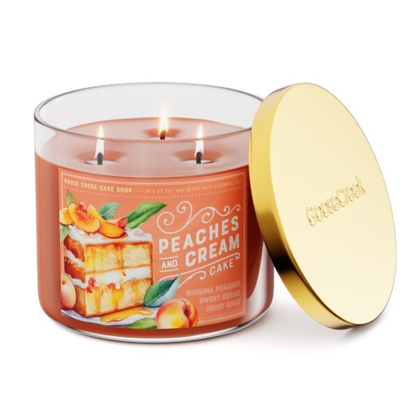 Peaches & Cream Cake 3-Wick Candle - Image 2