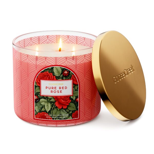 Pure Red Rose 3-Wick Candle - Image 2