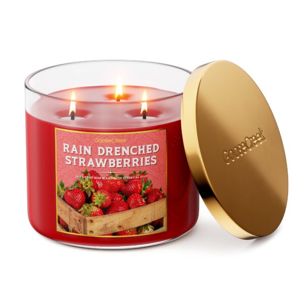 Rain Drenched Strawberries 3-Wick Candle - Image 2