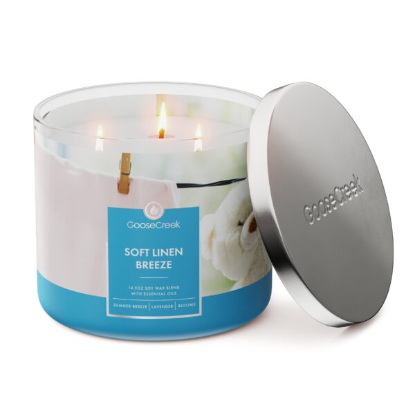 Soft Linen Breeze  3-Wick Candle - Image 2