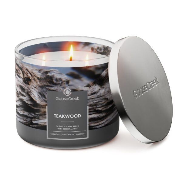 Teakwood 3-Wick Candle - Image 2