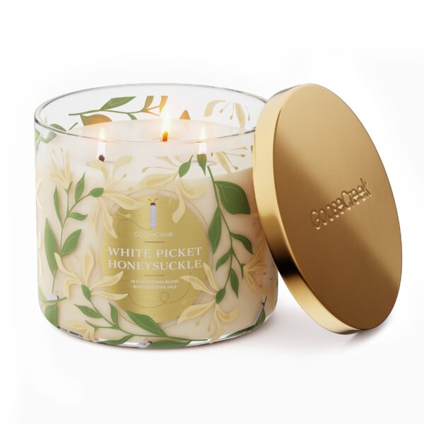 White Picket Honeysuckle 3-Wick Candle - Image 2